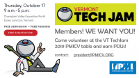 Vermont TechJam 2019 - Member Volunteers Needed